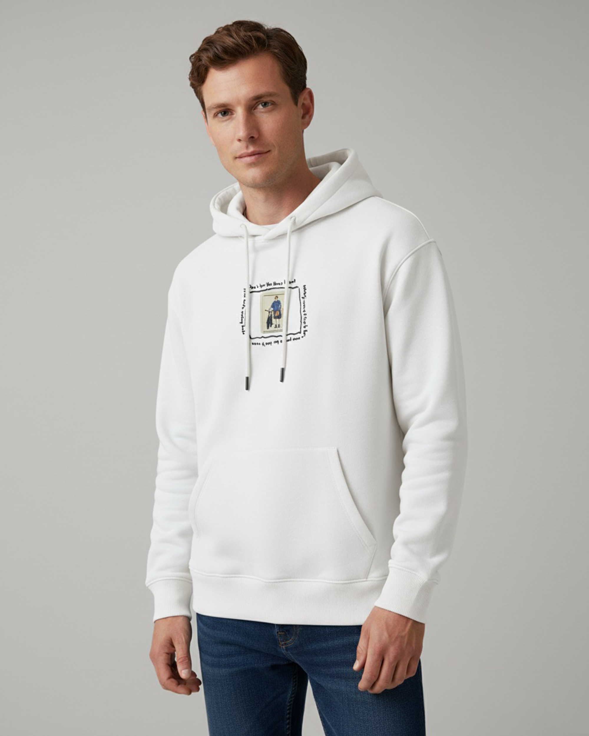 White Hoodie Cotton Oversize