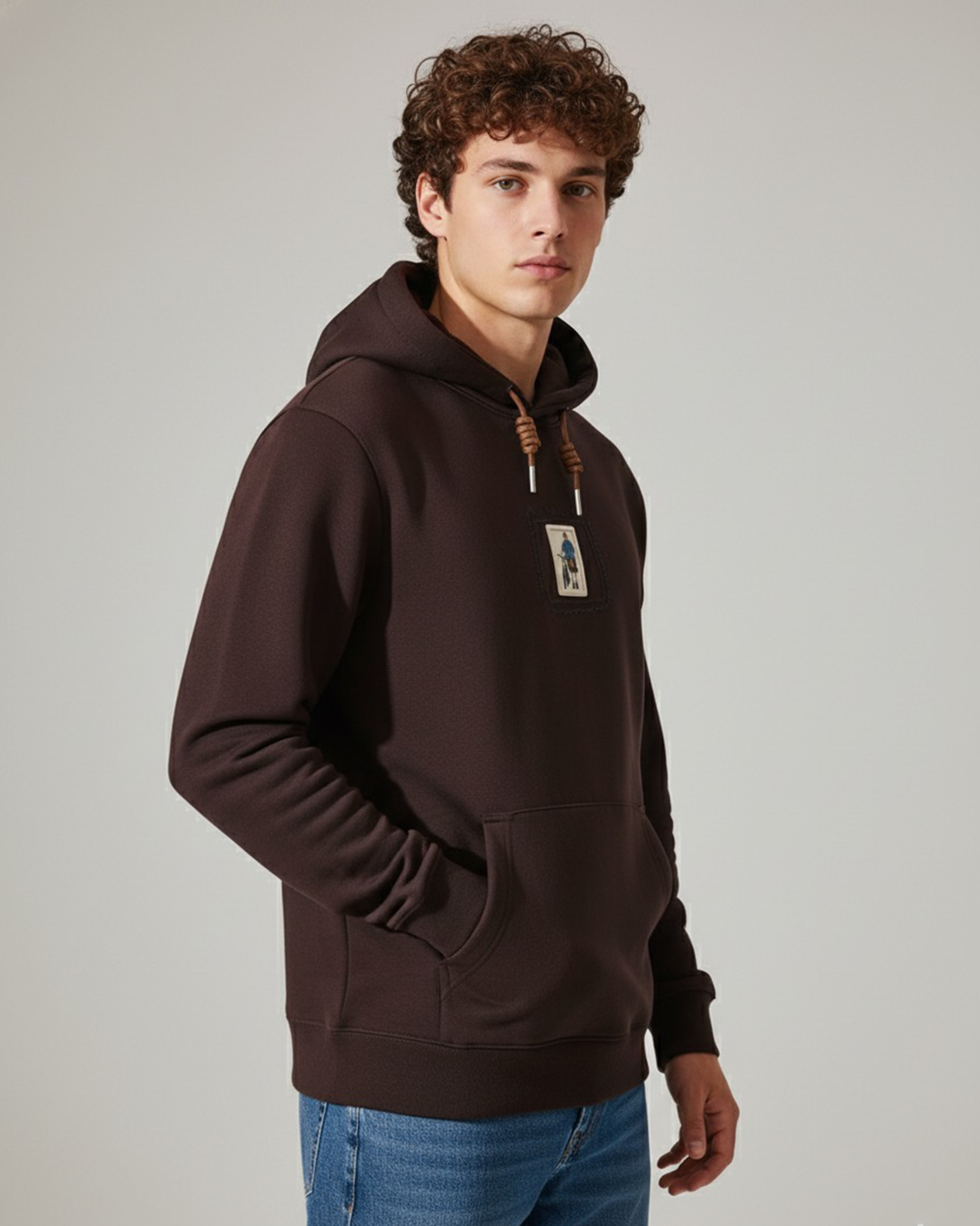 Brown Hoodie Cotton Oversize