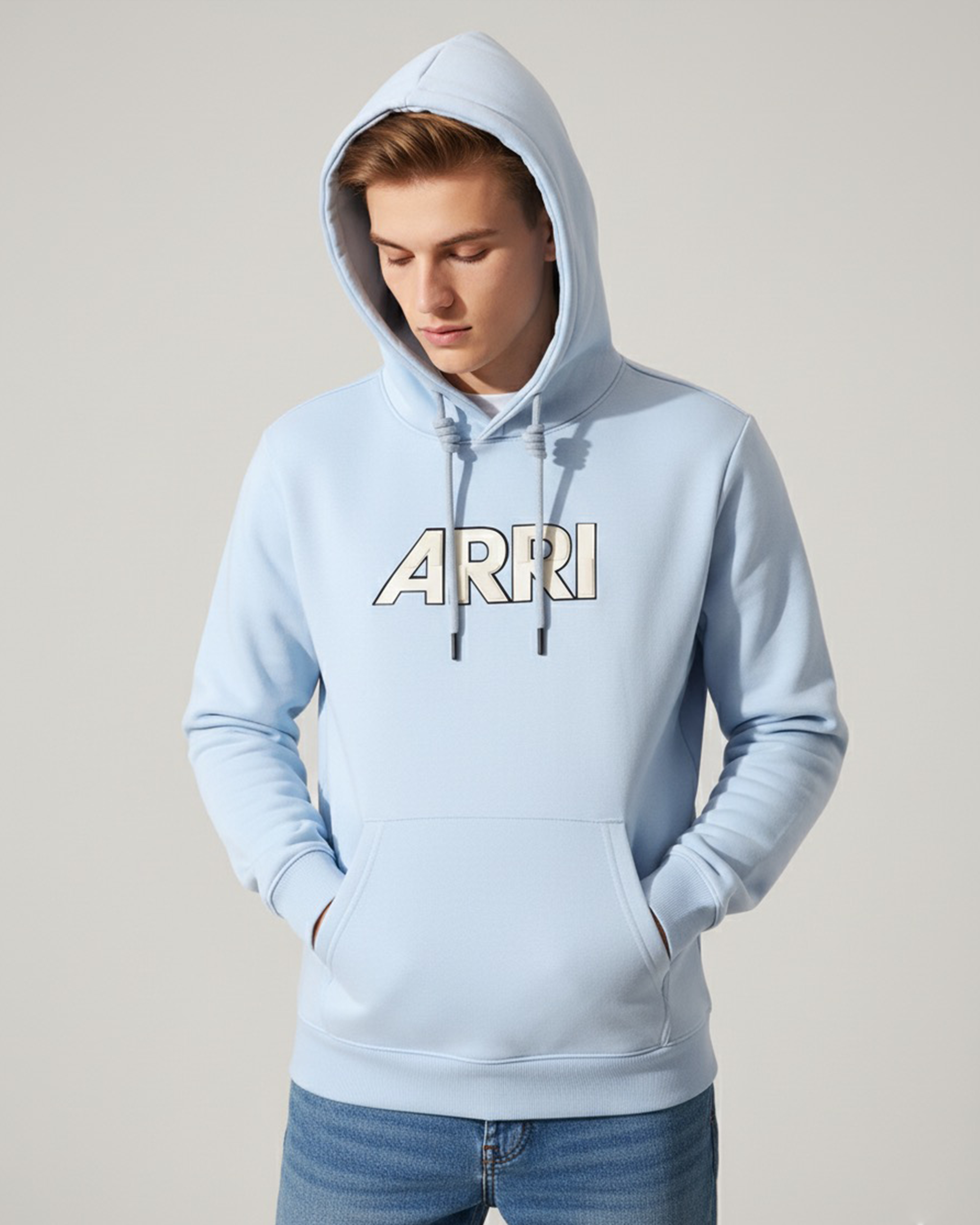 Light Blue Hoodie Cotton Oversize