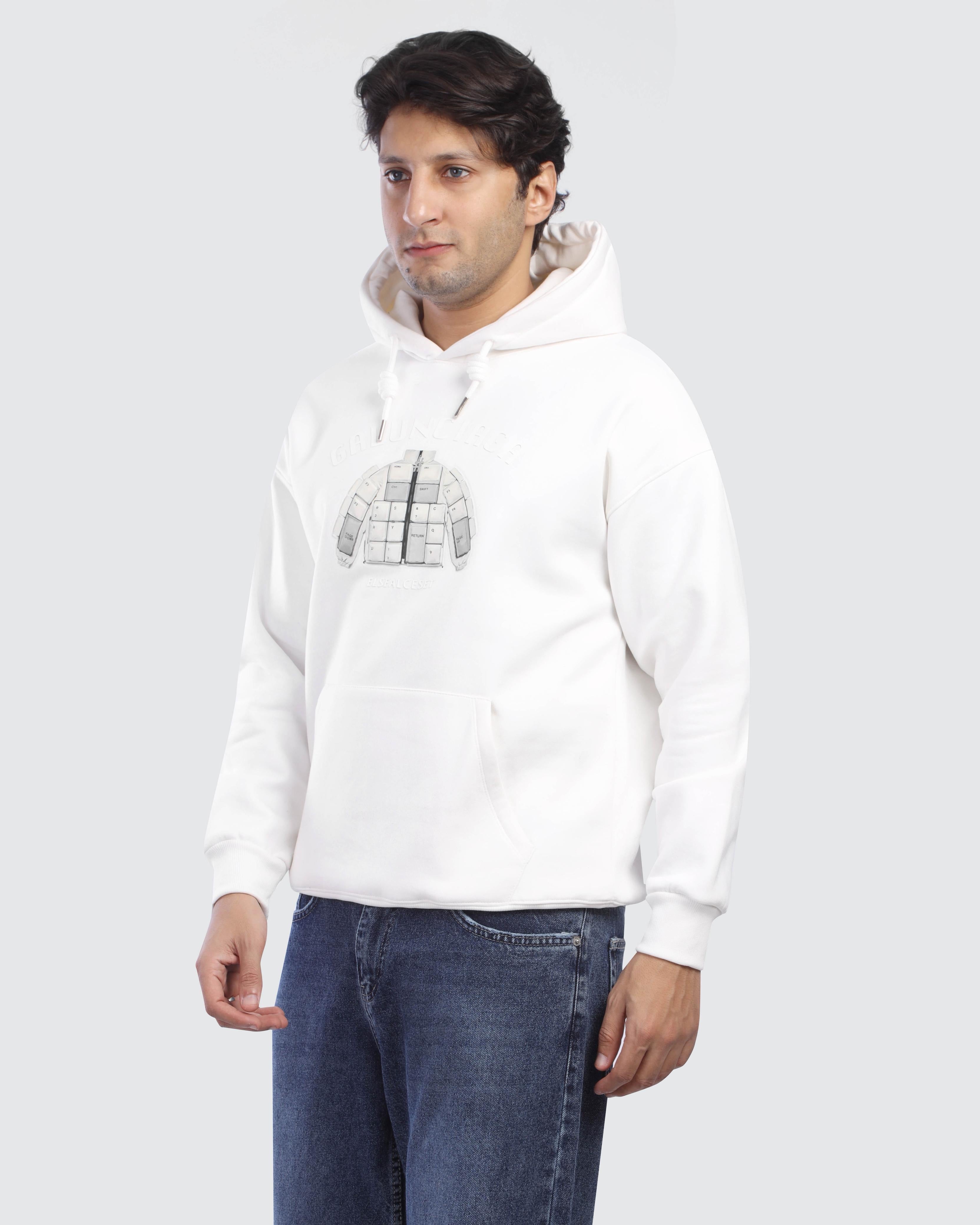 White Graphic Hoodie