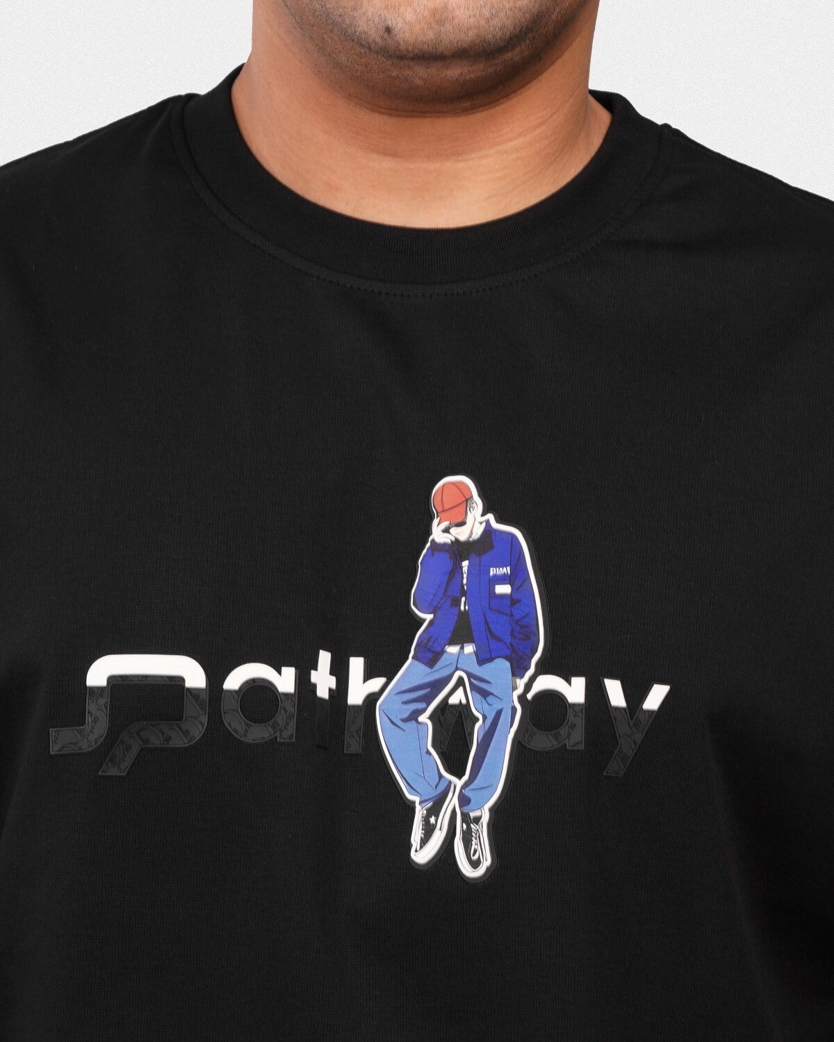 TORINESE "Pathway" Urban Illustration Black Oversize Tee