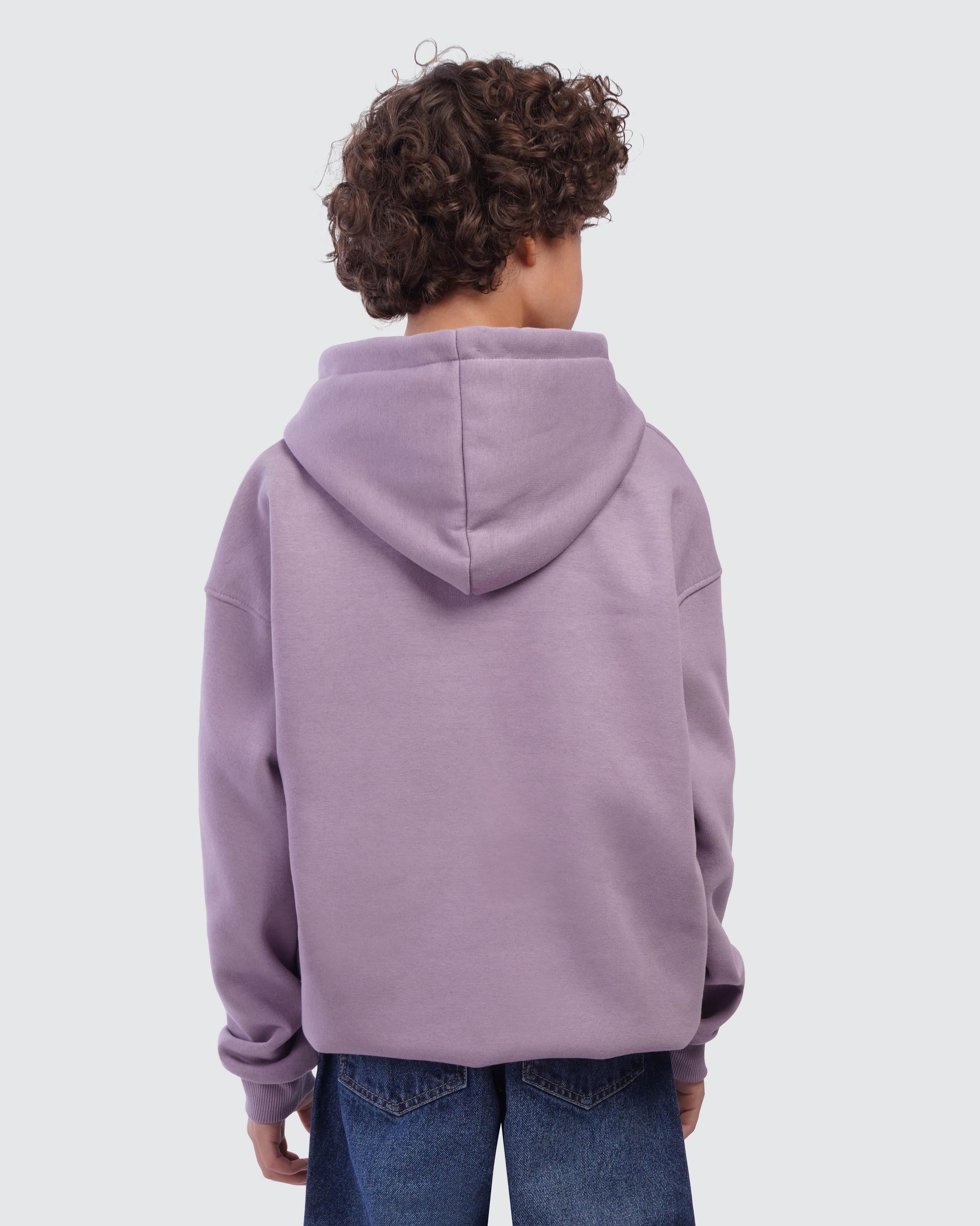 Kids Mauve Printed Hoodie