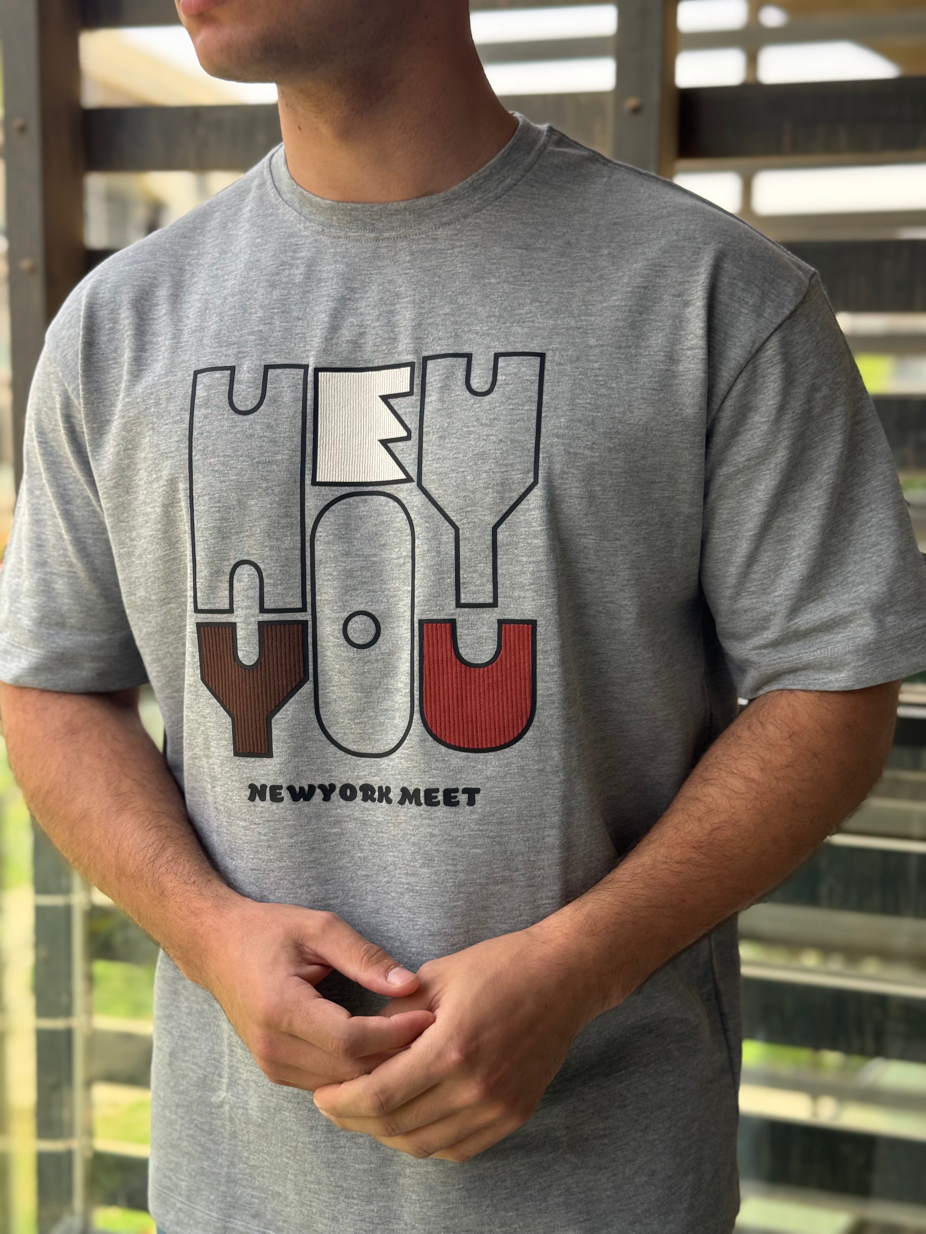 TORINESE "HEY YOU" Multi-Textured Graphic Oversize Tee Collection
