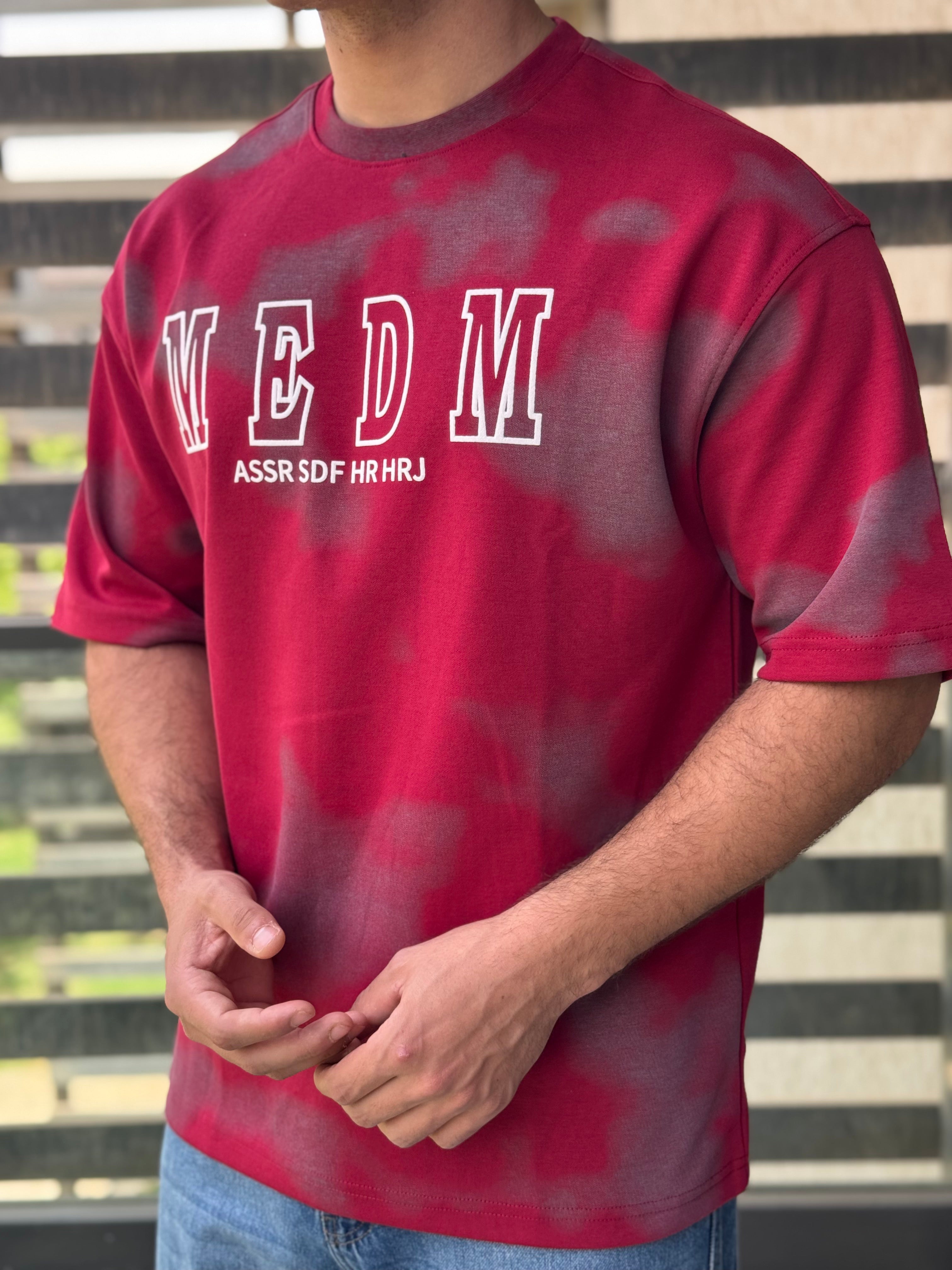 TORINESE "MEDM" Acid-Wash Varsity Oversize Tee Collection