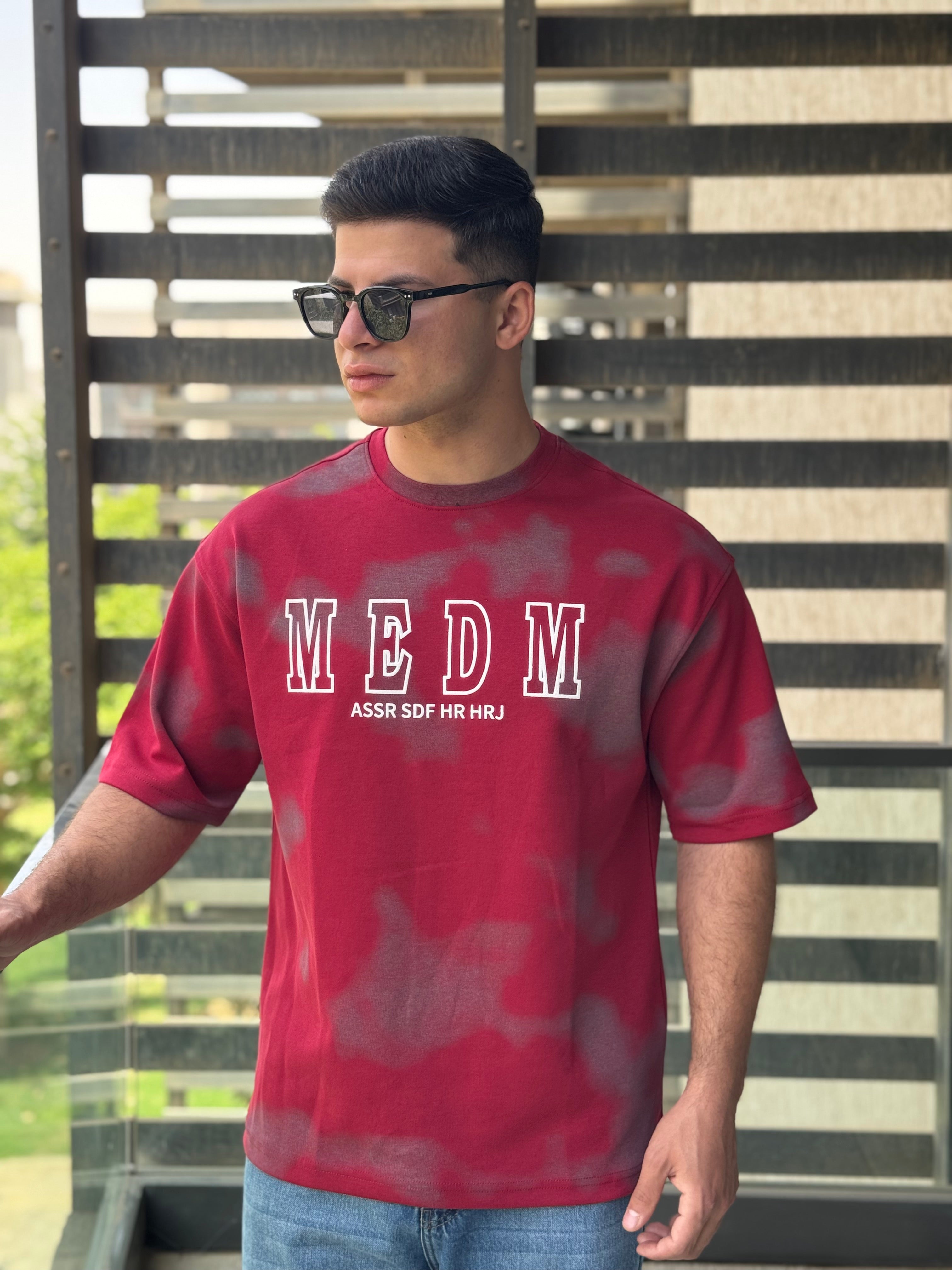 TORINESE "MEDM" Acid-Wash Varsity Oversize Tee Collection