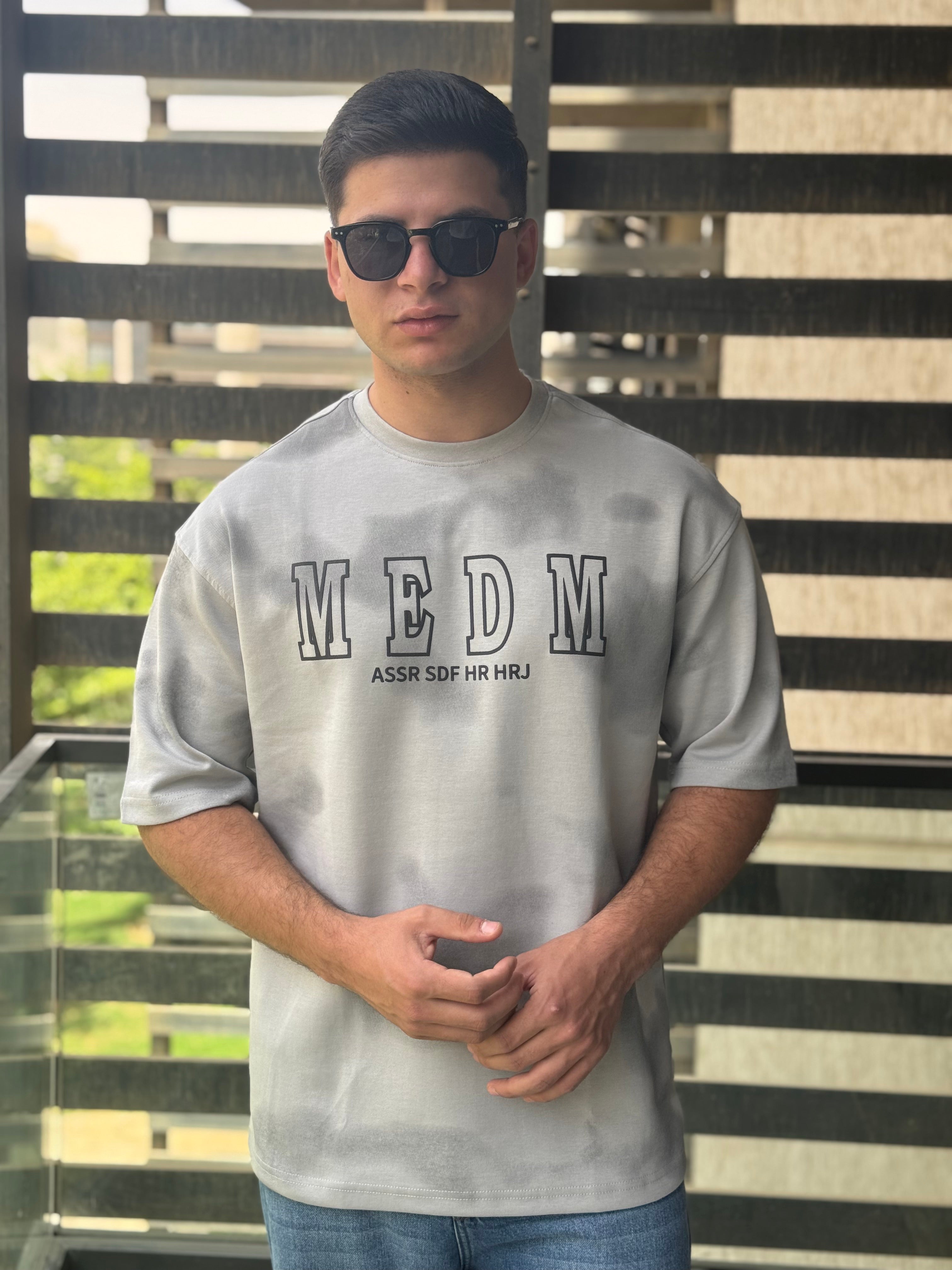 TORINESE "MEDM" Acid-Wash Varsity Oversize Tee Collection