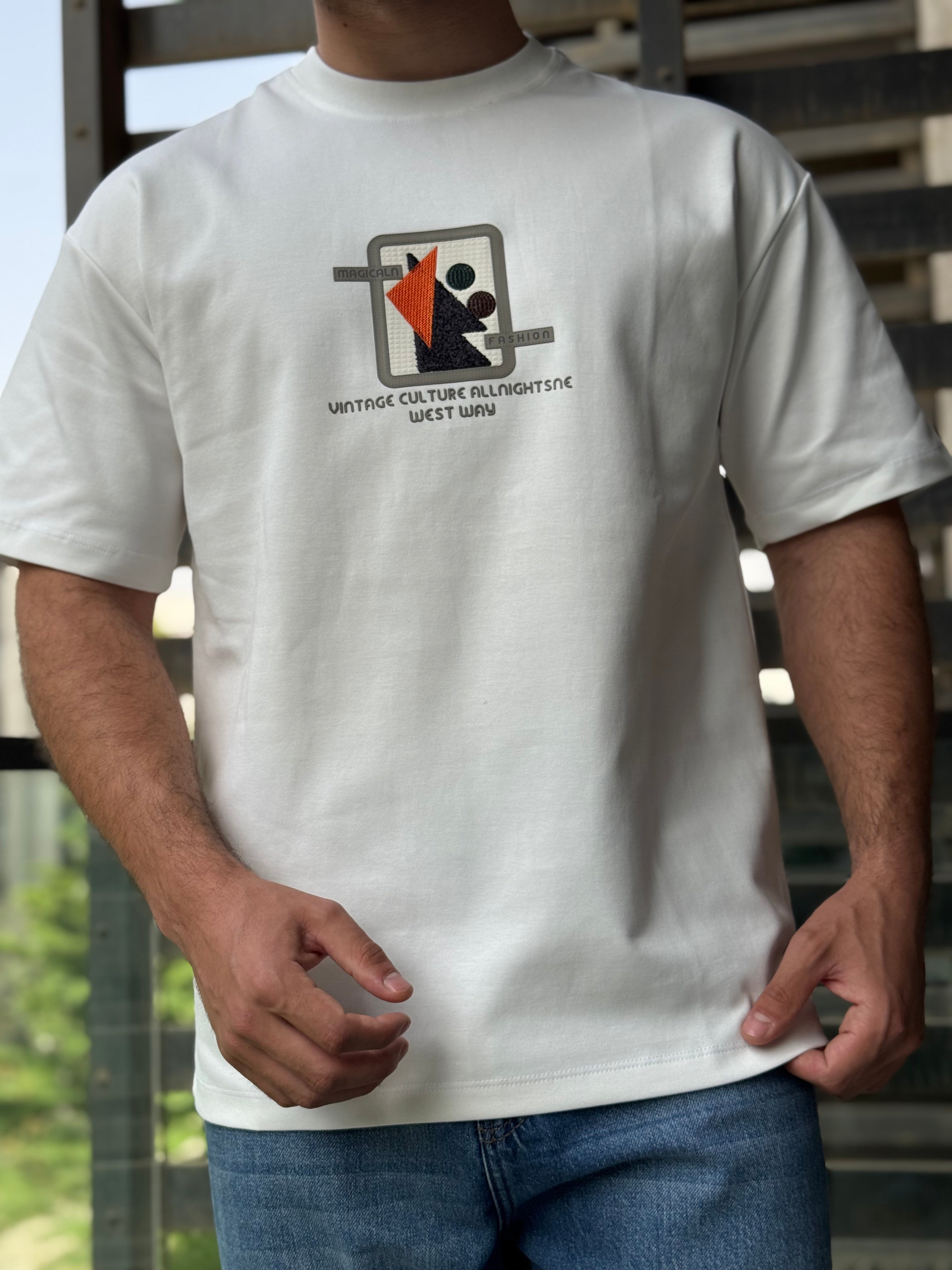 TORINESE "Abstract Geo-Frame" Raised Multi-Texture Oversize Tee Collection