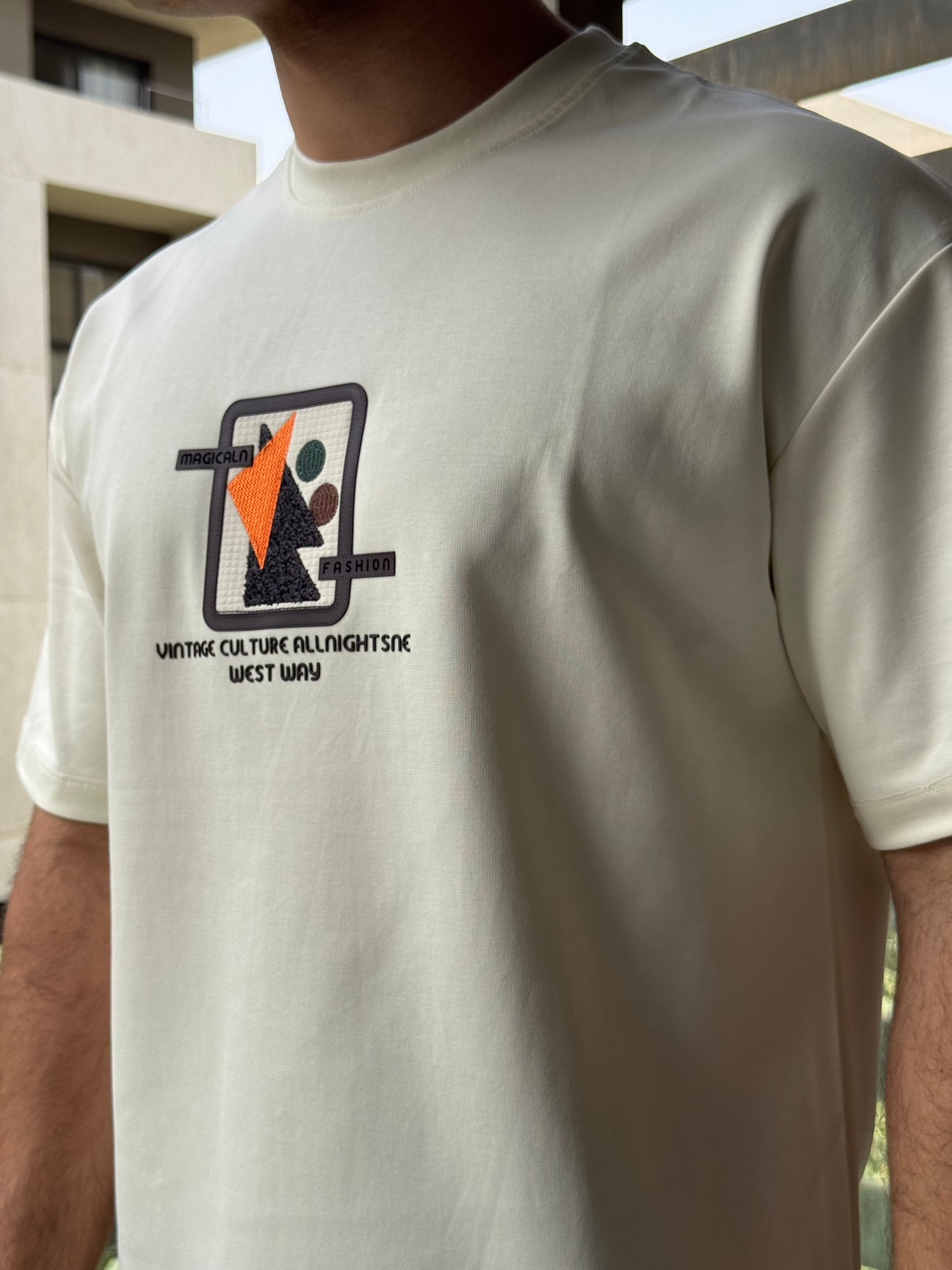 TORINESE "Abstract Geo-Frame" Raised Multi-Texture Oversize Tee Collection