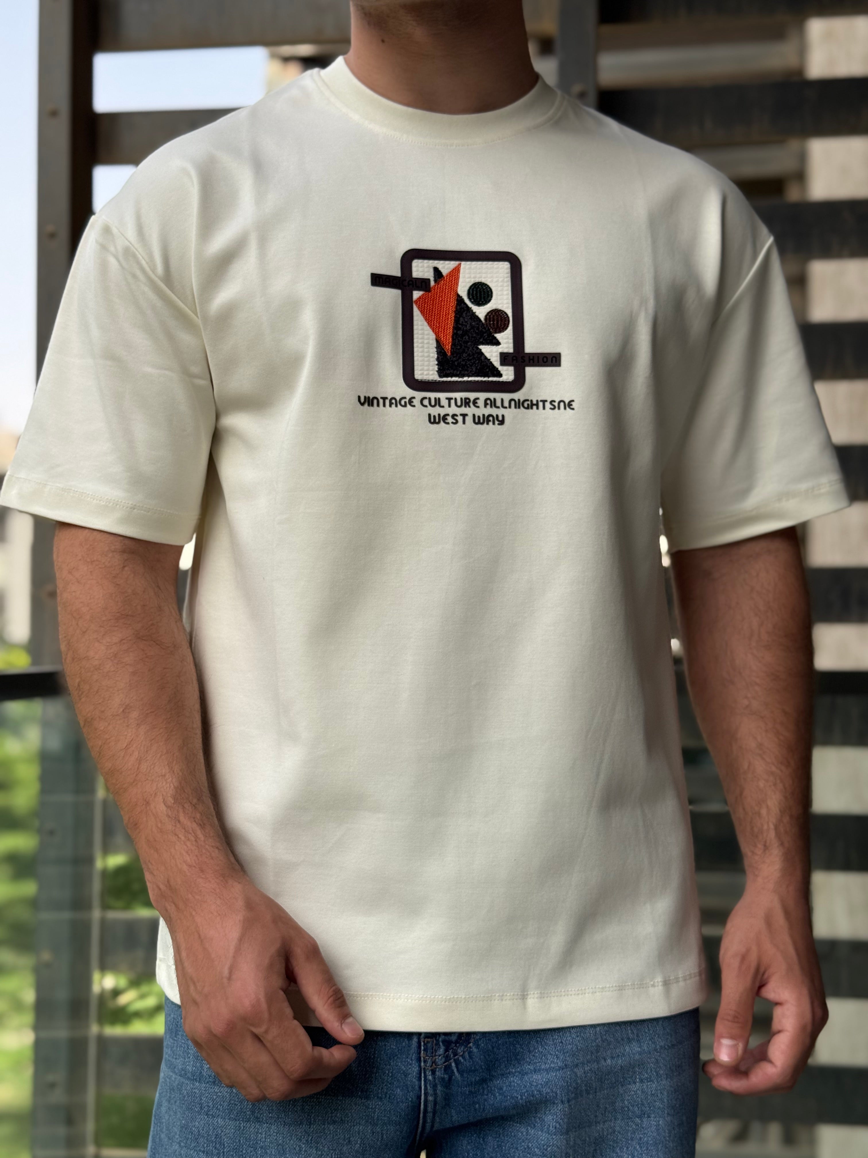 TORINESE "Abstract Geo-Frame" Raised Multi-Texture Oversize Tee Collection