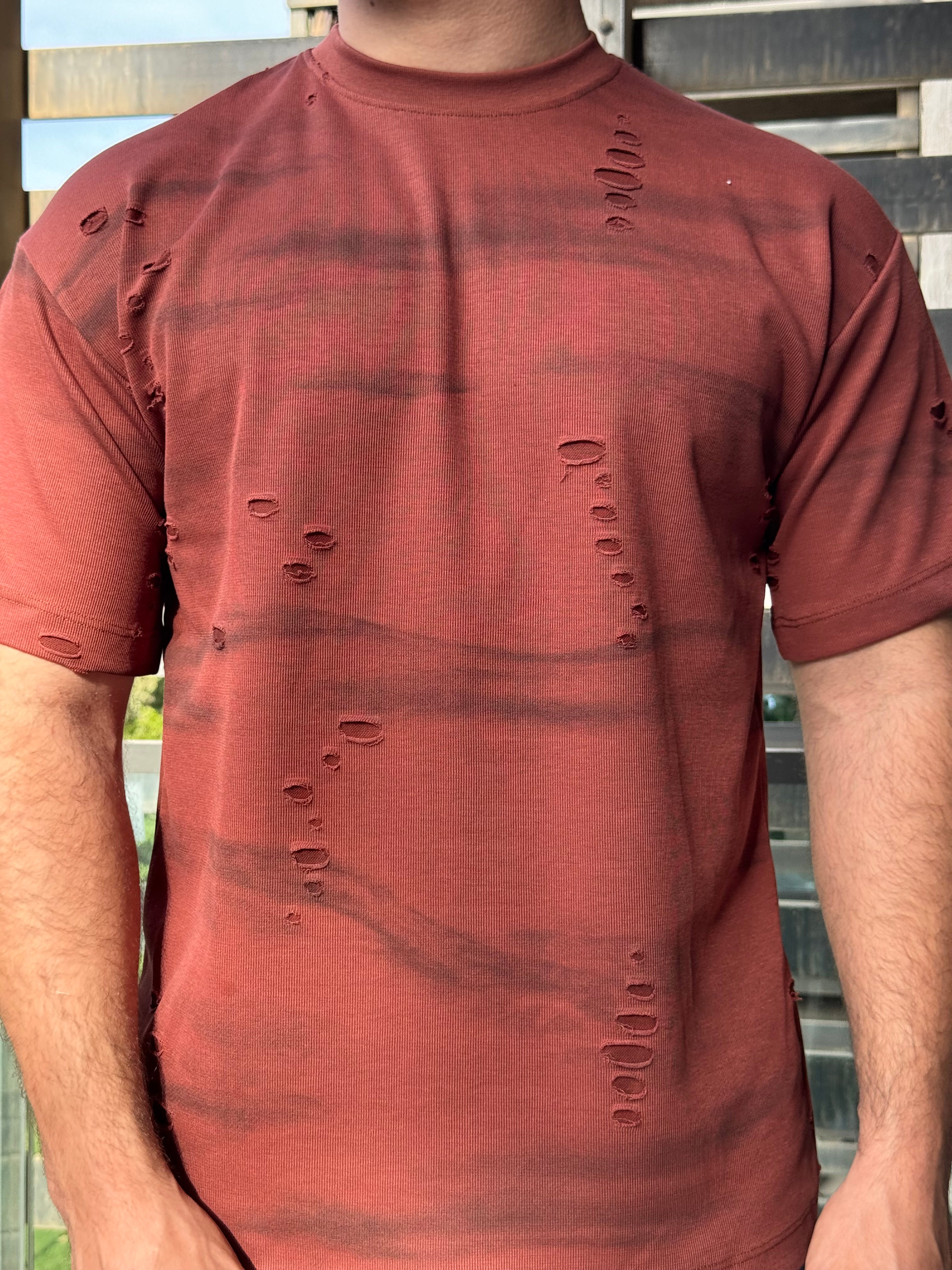 TORINESE "MEDM" Raw-Edge Cutting Oversize Tee Collection