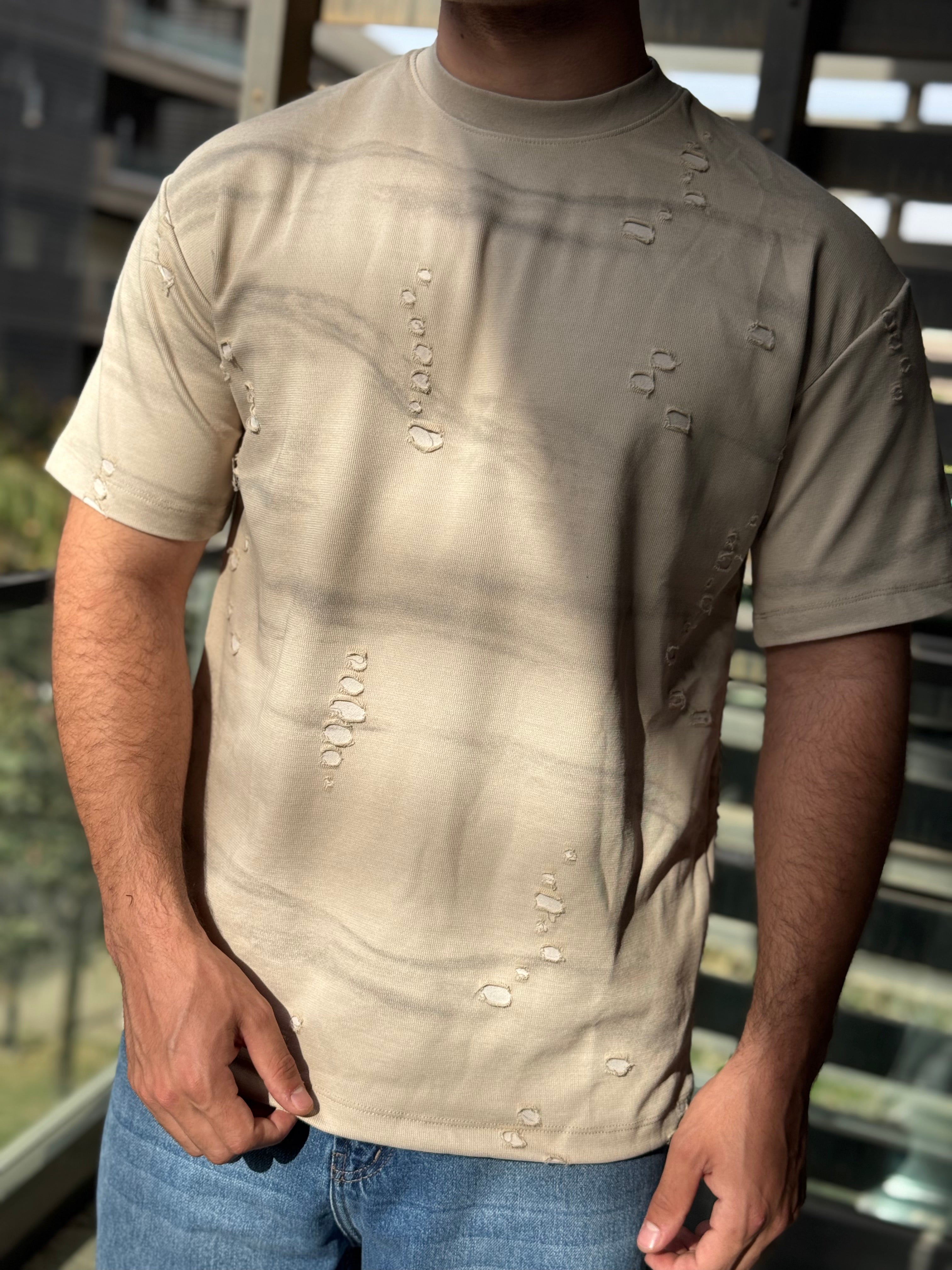 TORINESE "MEDM" Raw-Edge Cutting Oversize Tee Collection