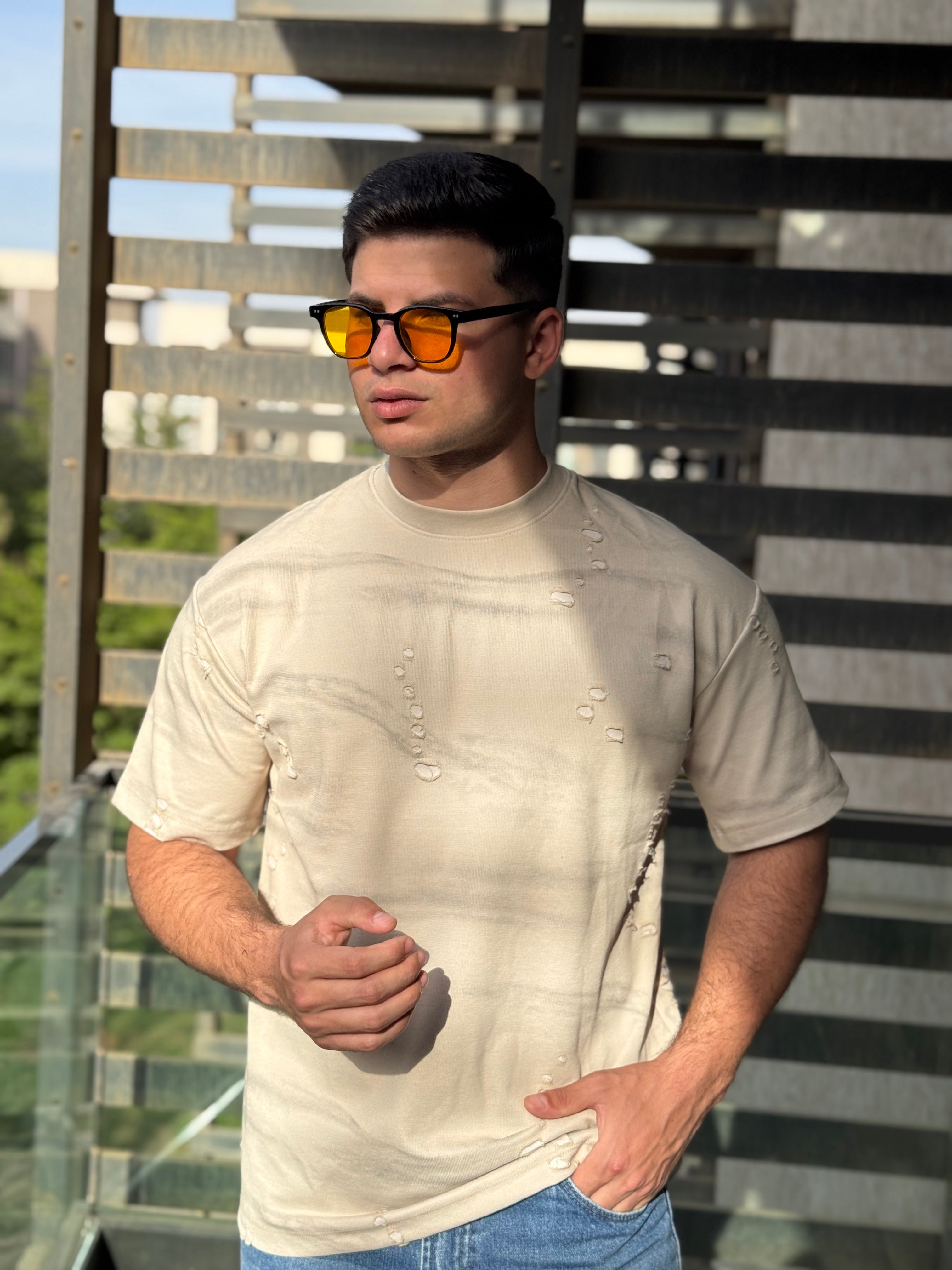 TORINESE "MEDM" Raw-Edge Cutting Oversize Tee Collection