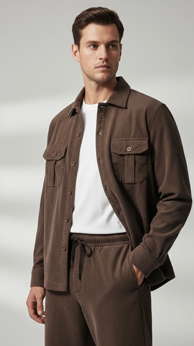 Premium Brown Corduroy Co-ord Set