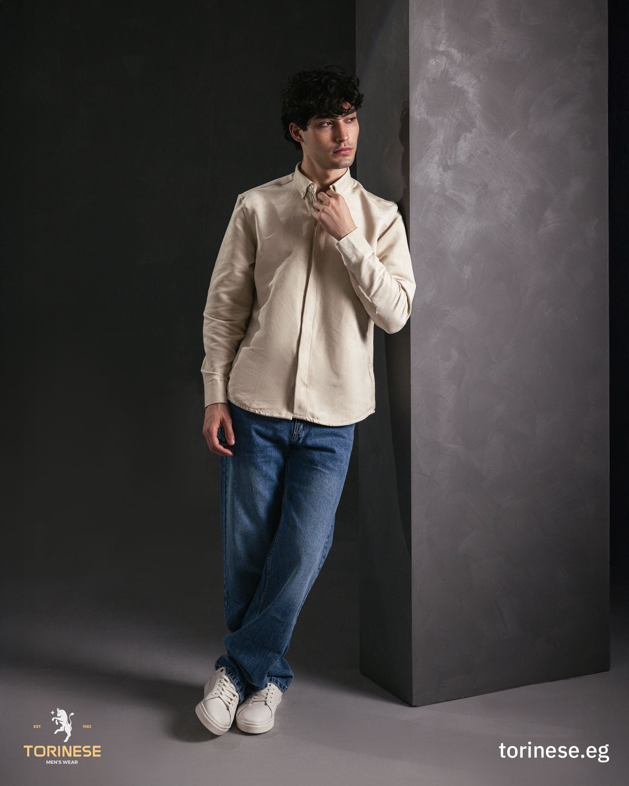 Beige Suede-Finish Zip-Up Jacket