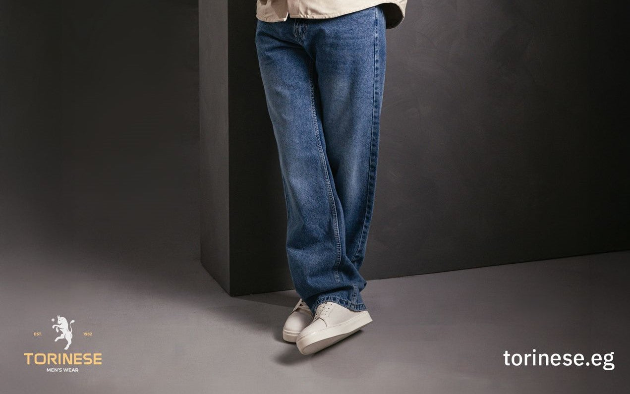 Light Blue Wide-Leg Denim Jeans