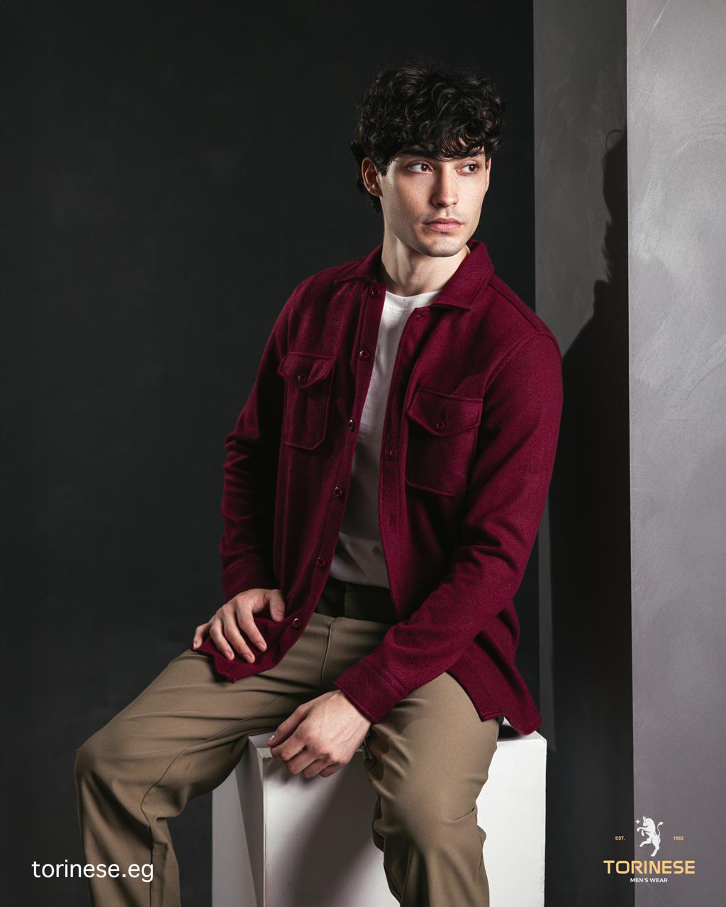Burgundy Woolen Winter Shirt