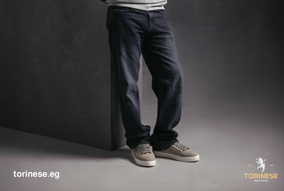 Dark Grey Wide-Leg Denim Jeans