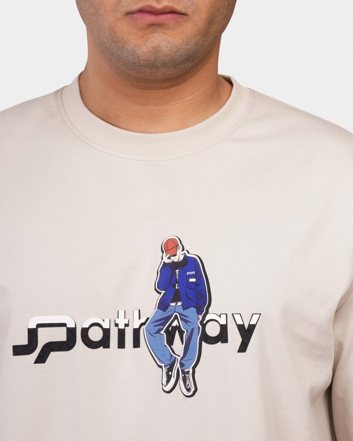 TORINESE "Pathway" Urban Illustration Sand Oversize Tee