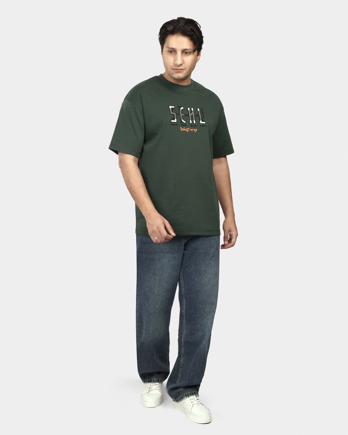 TORINESE "Seven Cities" Urban Culture Olive Oversize Tee