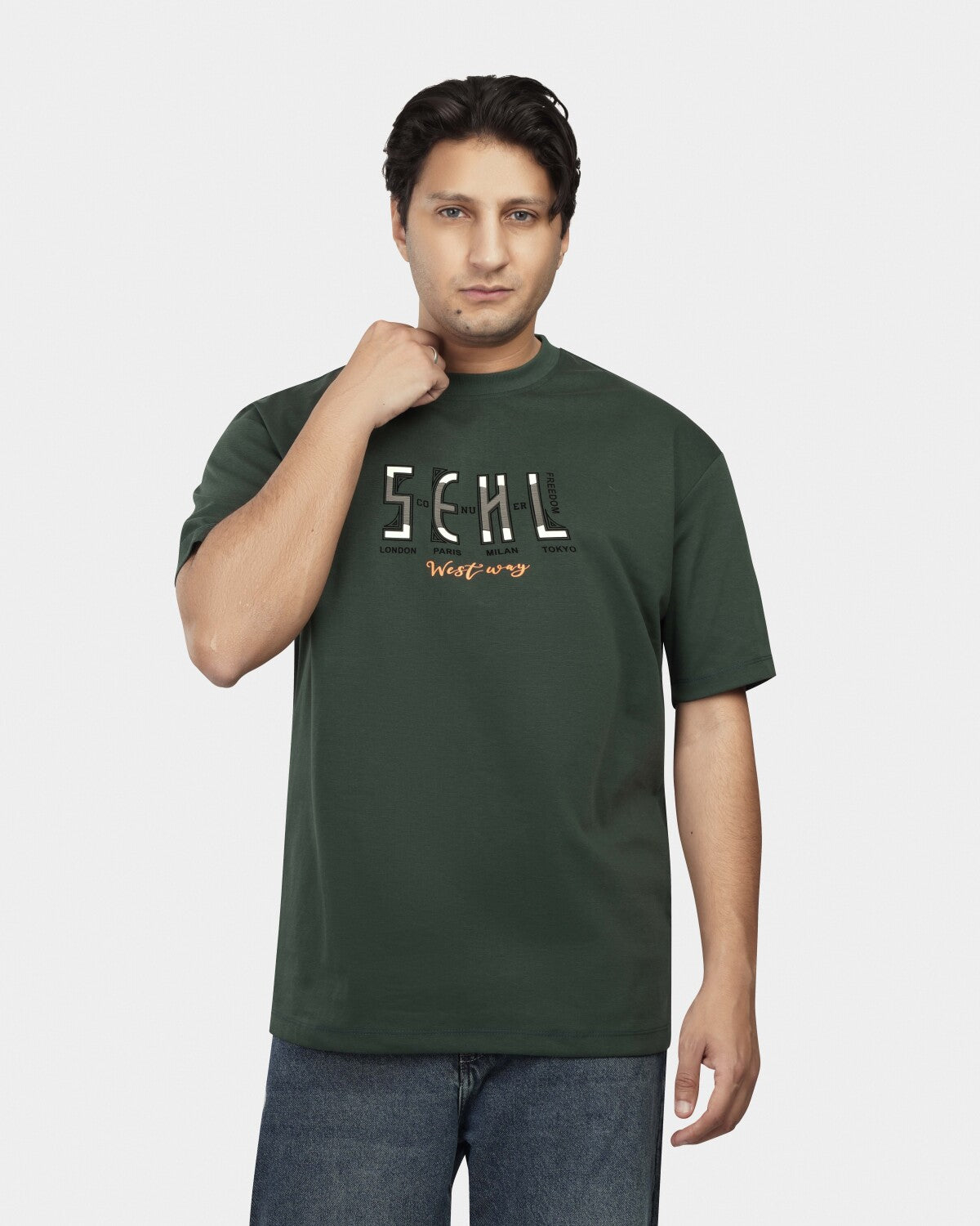 TORINESE "Seven Cities" Urban Culture Olive Oversize Tee