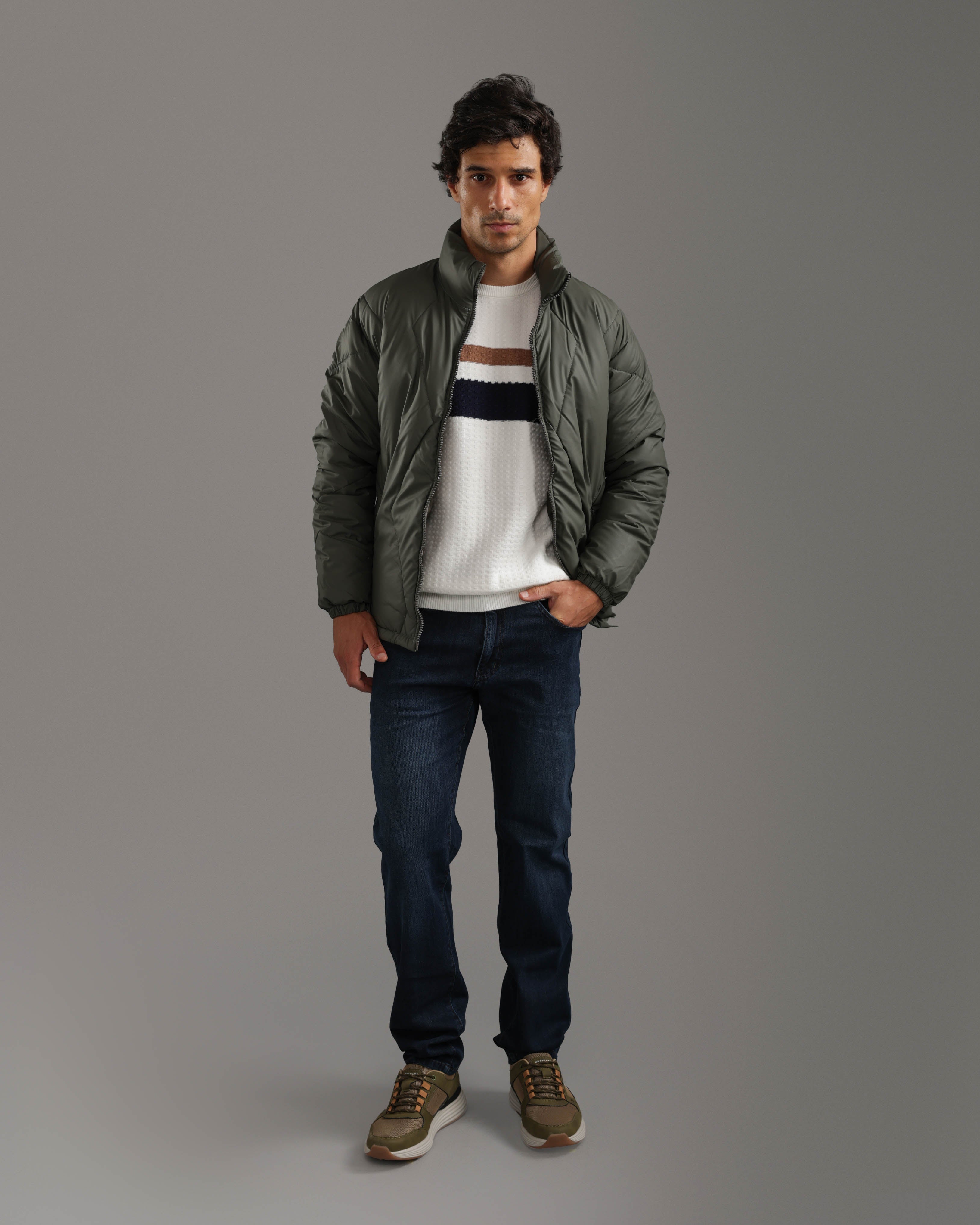 Olive Green Puffer Jacket