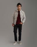 Light Stone Grey Quilted Puffer Jacket