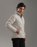 Light Stone Grey Quilted Puffer Jacket