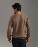 Beige Textured Knit Sweater