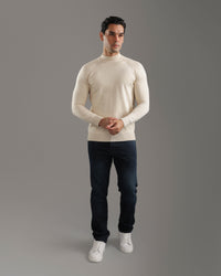 Beige High-Neck Pullover