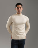 Beige High-Neck Pullover