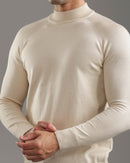 Beige High-Neck Pullover
