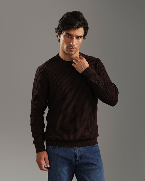 Brown Textured Sweater
