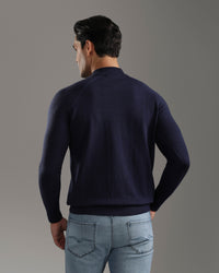 Navy Mock Neck Sweater