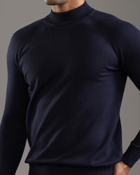 Navy Mock Neck Sweater