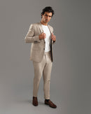 Beige Slim Fit Suit