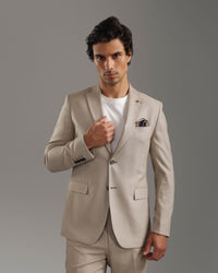Beige Slim Fit Suit