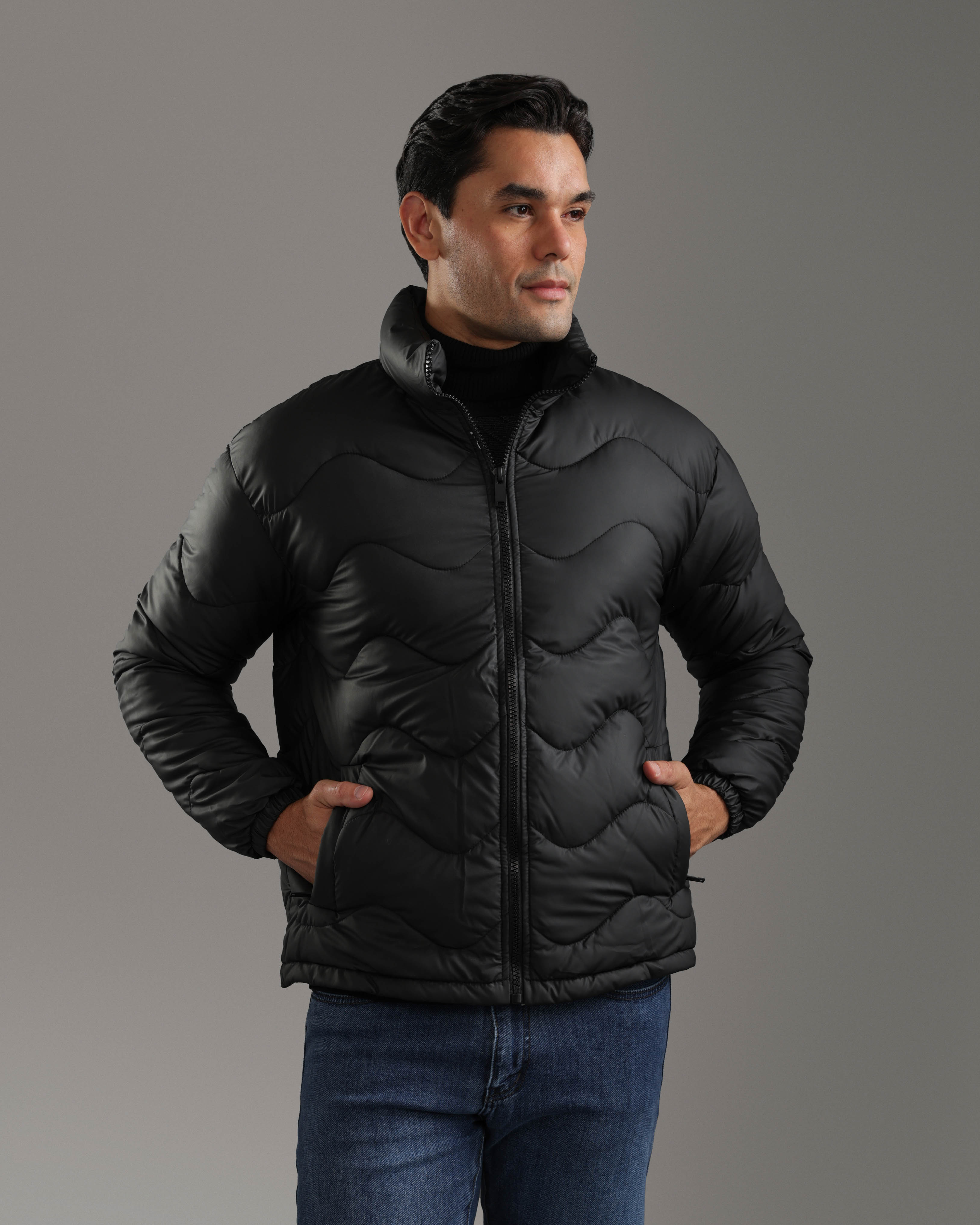 Black Quilted Puffer Jacket