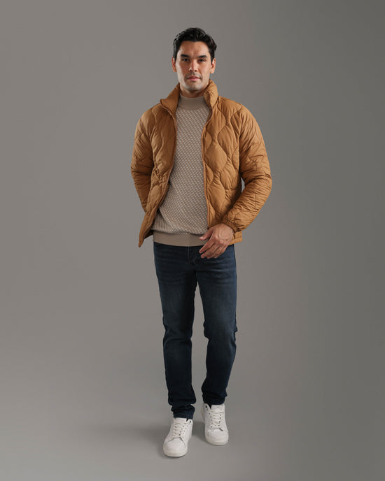 Camel Quilted Puffer Jacket