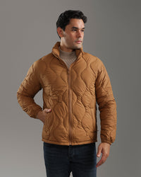 Camel Quilted Puffer Jacket