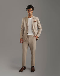 Beige Slim Fit Suit
