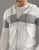 Off White Zip-Up Hoodie Knit