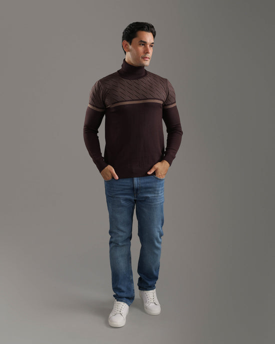 Dark Brown Turtleneck Sweater