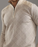 Beige Half-Zip Pullover