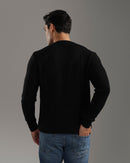 Black Textured Knit Sweater