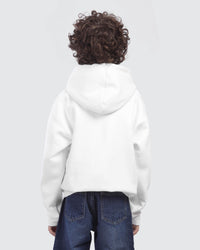 Kids White Graphic Hoodie