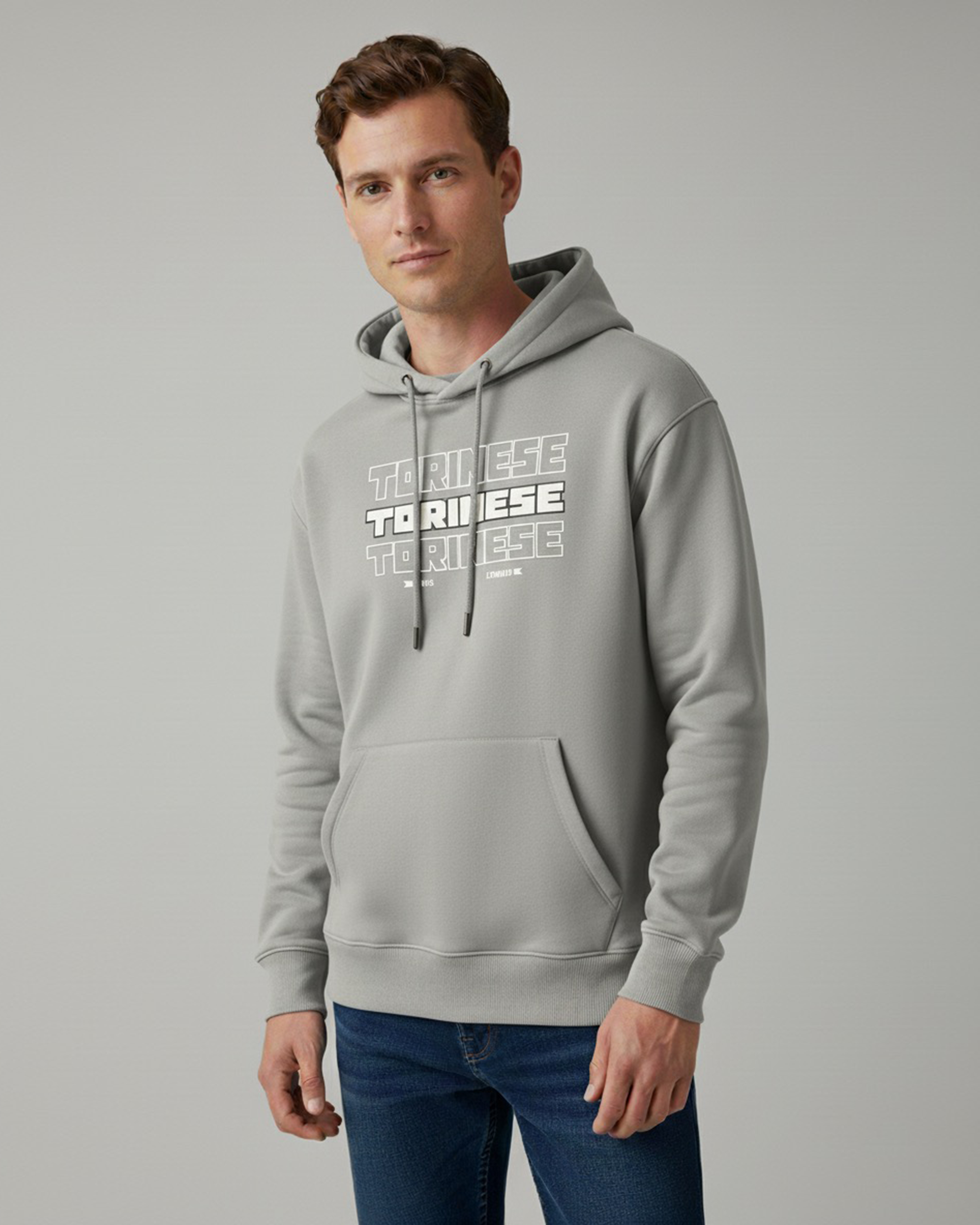 Grey Hoodie Cotton Oversize