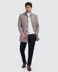 Stand Collar Wool Coat