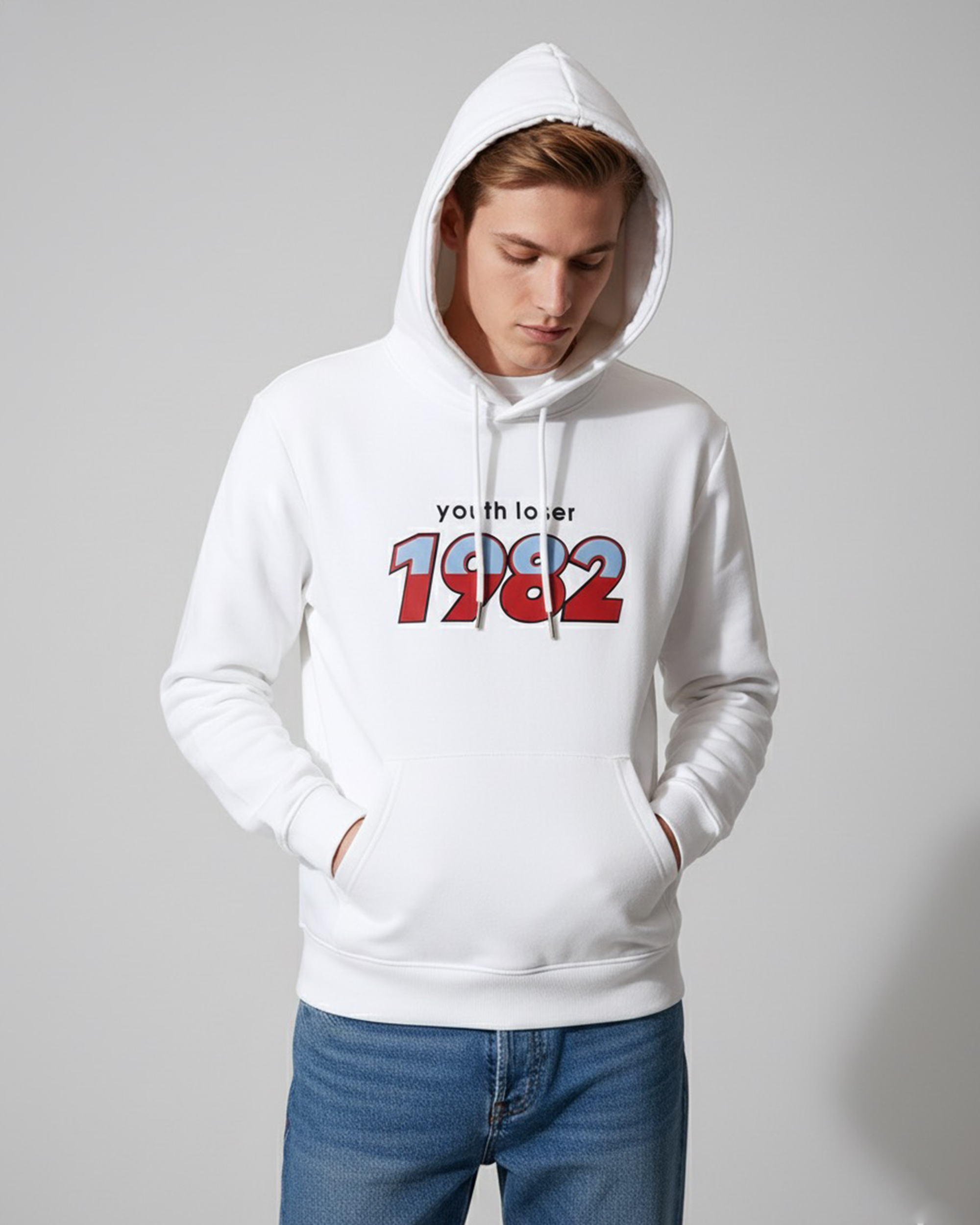 White Hoodie Cotton Oversize