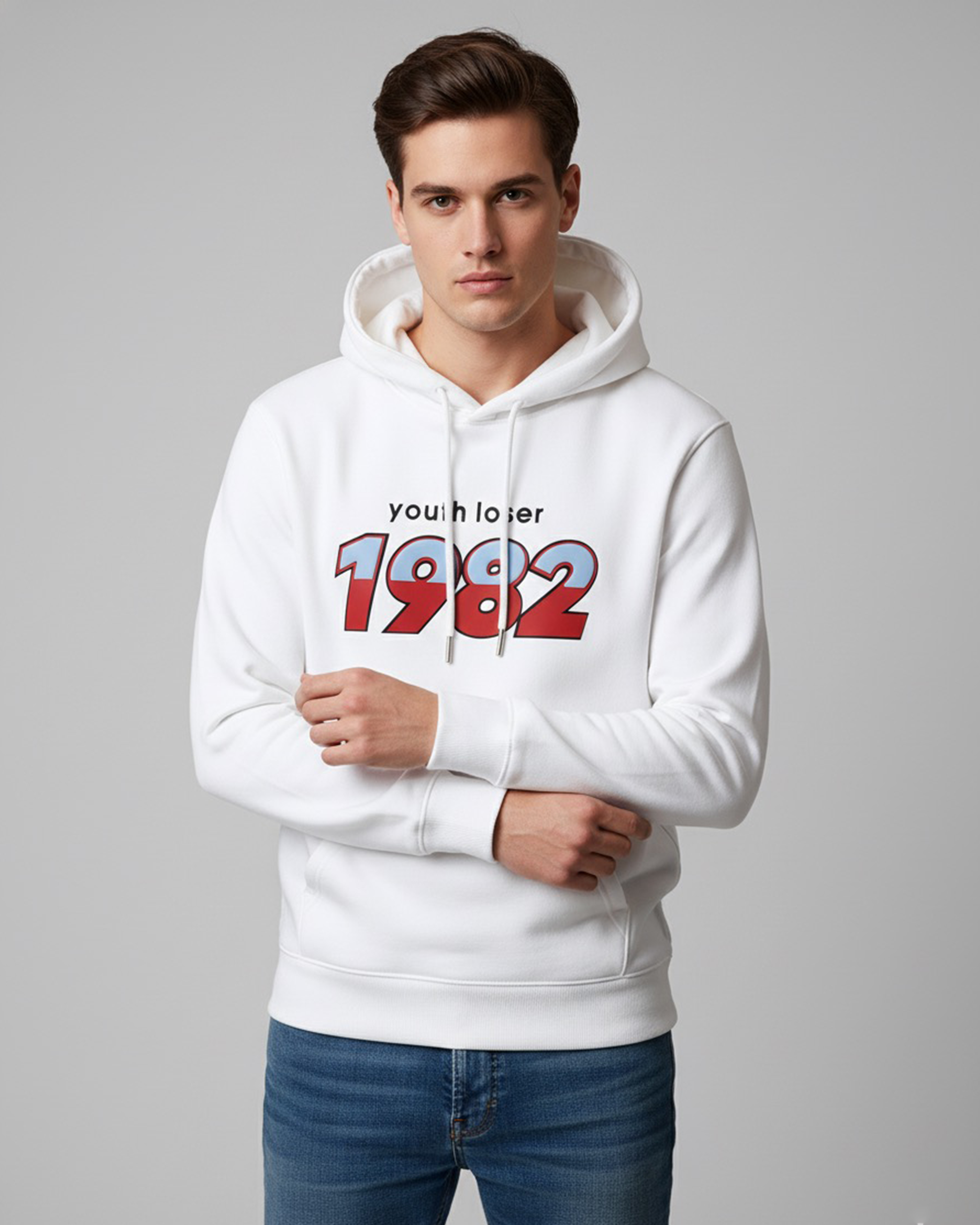 White Hoodie Cotton Oversize