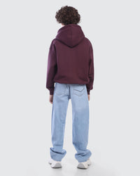 Kids Burgundy Teddy Club Hoodie